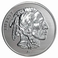 1oz .999 Fine AG Silver Round - Buffalo Indian Stamped by DailySale