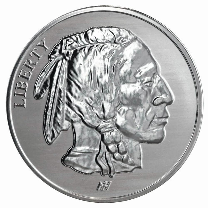 1oz .999 Fine AG Silver Round - Buffalo Indian Stamped by DailySale