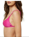 ONeill Neon Pink Saltwater Solids Textured Bikini Swim Top, Us Large by Vanessa Jane