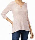 NY Collection Petite High-Low Keyhole Top, Petite Small by Vanessa Jane