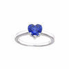2.0 Ct Heart Lab Created Blue Sapphire Prong Silver Anniversary Ring