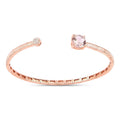 2.00 Ct Cushion Pink Morganite & Diamond Prong 14K Rose Gold Bangle by Fine Color Jewels