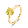 2.00 Ct Heart Yellow Sapphire Prong 18k Yellow Gold Over Silver Solitaire Ring by Fine Color Jewels