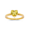 2.00 Ct Heart Yellow Sapphire Prong 18k Yellow Gold Over Silver Solitaire Ring