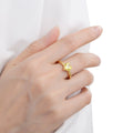 2.00 Ct Heart Yellow Sapphire Prong 18k Yellow Gold Over Silver Solitaire Ring by Fine Color Jewels