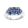 2.00 Ct Oval Blue Sapphire Prong Silver Cluster Ring