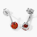 2.00 Ct Round Orange Madeira Citrine & Lab Diamond Prong Silver Dangle Earrings by Fine Color Jewels