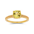 2.00 Ct Round Yellow Sapphire Prong 18k Yellow Gold Over Silver Pave Engagement Ring by Fine Color Jewels