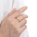 2.00 Ct Round Yellow Sapphire Prong 18k Yellow Gold Over Silver Pave Engagement Ring by Fine Color Jewels