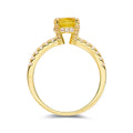 2.00 Ct Round Yellow Sapphire Prong 18k Yellow Gold Over Silver Pave Engagement Ring by Fine Color Jewels