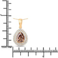 2.01 Ct Genuine Pear Brown Diamond 18K Yellow Gold Statement Pendant by Fine Color Jewels