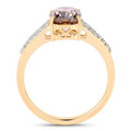 2.02 Ct Genuine Cushion Cut Brown Diamond 18K Yellow Gold Pave Split Shank Ring by Fine Color Jewels