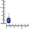 2.05 Ct Genuine Cushion Ceylon Blue Sapphire and Diamond 18K White Gold Slide Pendant by Fine Color Jewels