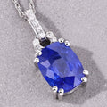 2.05 Ct Genuine Cushion Ceylon Blue Sapphire and Diamond 18K White Gold Slide Pendant by Fine Color Jewels