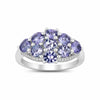 2.07 Ct Round Violet Tanzanite Prong Silver Cluster Ring