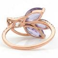 2.10 Ct Marquise Purple Amethyst and White Topaz Prong Silver Floral Ring by Fine Color Jewels
