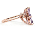 2.10 Ct Marquise Purple Amethyst and White Topaz Prong Silver Floral Ring by Fine Color Jewels