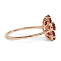 2.15 Ct Pear Red Garnet Prong Silver Flower Ring by Fine Color Jewels