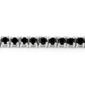 2.19 Ct Round Black Diamond Prong Sterling Silver Inline Tennis Bracelet by Fine Color Jewels
