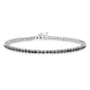 2.19 Ct Round Black Diamond Prong Sterling Silver Inline Tennis Bracelet