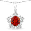 2.20 Ct Round Orange Madeira Citrine & Lab Diamond Prong Silver Star Shape Pendant Necklace