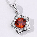 2.20 Ct Round Orange Madeira Citrine & Lab Diamond Prong Silver Star Shape Pendant Necklace by Fine Color Jewels