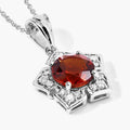 2.20 Ct Round Orange Madeira Citrine & Lab Diamond Prong Silver Star Shape Pendant Necklace by Fine Color Jewels