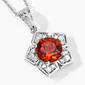 2.20 Ct Round Orange Madeira Citrine & Lab Diamond Prong Silver Star Shape Pendant Necklace by Fine Color Jewels