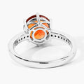 2.20 Ct Round Yellow Madeira Citrine and Lab Diamond Prong Silver Pave Bridge Ring by Fine Color Jewels