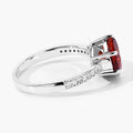 2.20 Ct Round Yellow Madeira Citrine and Lab Diamond Prong Silver Pave Bridge Ring by Fine Color Jewels