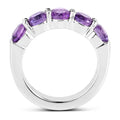 2.25 Ct Round Purple Amethyst Prong Silver Five Stone Ring by Fine Color Jewels