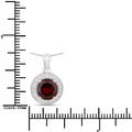 2.25 Ct Round Red Garnet Lab Diamond Prong Silver Halo Pendant Necklace by Fine Color Jewels