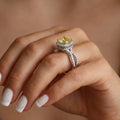 2.25Cttw Elongated Cushion Shaped Yellow Lab Grown Diamond (F/VS) Engagement Ring 14K Gold by Fine Color Jewels