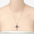 2.29 Ct Red Garnet Prong Silver Dragonfly Pendant Cable Chain Necklace by Fine Color Jewels