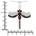 2.29 Ct Red Garnet Prong Silver Dragonfly Pendant Cable Chain Necklace by Fine Color Jewels