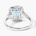 2.30 Ct Cushion Swiss Blue Topaz Lab Diamond Prong Silver Halo Ring by Fine Color Jewels