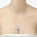2.30 Ct Swiss Blue Topaz Prong Silver Dragonfly Pendant Cable Chain Necklace by Fine Color Jewels