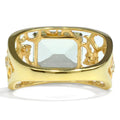 2.4 Ct Octagon Green Amethyst Prong Silver Filigree Band Ring by Fine Color Jewels