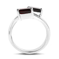 2.40 Ct Octagon Red Garnet Prong Silver Bypass Ring by Fine Color Jewels