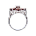 2.44 Ct Pear Red Garnet and Cubic Zirconia Prong Silver Flower Ring by Fine Color Jewels