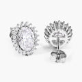 2.45 Ct Oval Lab Grown Diamond Prong Platinum Bridal Floral Stud Earrings by Fine Color Jewels