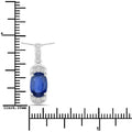 2.46 Ct Genuine Cushion Ceylon Blue Sapphire and Diamond 18K White Gold Statement Pendant by Fine Color Jewels