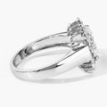 2.48 Ct Oval Lab Grown Diamond Prong Platinum Floral Halo Bridal Ring by Fine Color Jewels