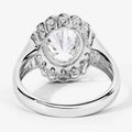 2.48 Ct Oval Lab Grown Diamond Prong Platinum Floral Halo Bridal Ring by Fine Color Jewels