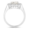 2.48 Ct Oval Lab Grown Diamond Prong Platinum Floral Halo Bridal Ring by Fine Color Jewels