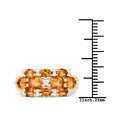 2.48 Ct Oval Yellow Citrine and White Topaz Prong Silver Cluster Ring by Fine Color Jewels