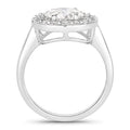 2.48 Ct Round Lab Grown Diamond Prong Platinum Halo Bridal Ring by Fine Color Jewels
