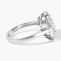 2.48 Ct Round Lab Grown Diamond Prong Platinum Halo Bridal Ring by Fine Color Jewels