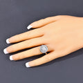 2.48 Ct Round Lab Grown Diamond Prong Platinum Halo Bridal Ring by Fine Color Jewels