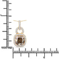 2.50 Ct Genuine Cushion Brown Diamond 18K Yellow Gold Statement Pendant by Fine Color Jewels